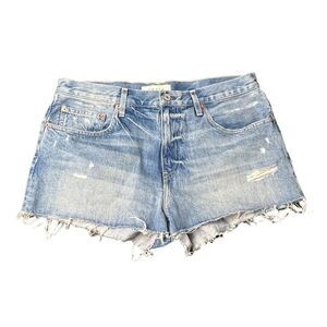 Trave Vesper Slouchy Short Cut Off Distressed Denim Shorts